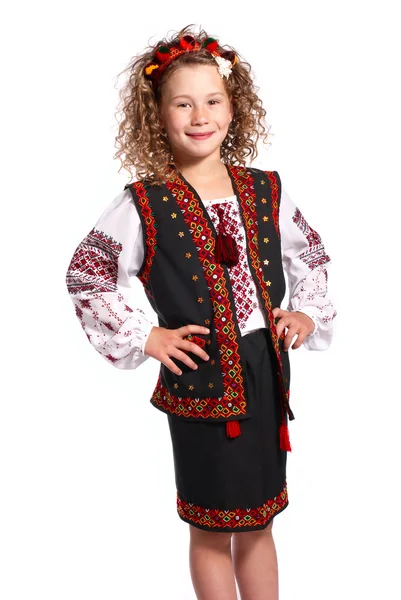 Ukrán lány fehér háttér — Stock Fotó