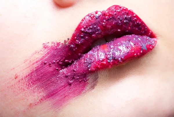 Lippen kunst make-up — Stockfoto
