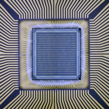 Internal of an integrated circuit and connexions clipart