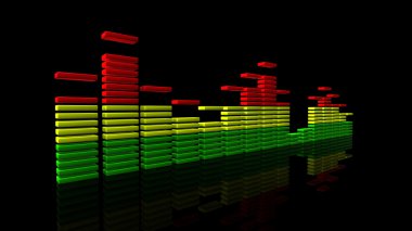 3D render of an equalizer made of flat blocks clipart