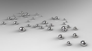 Many mercury droplets on a reflective background clipart
