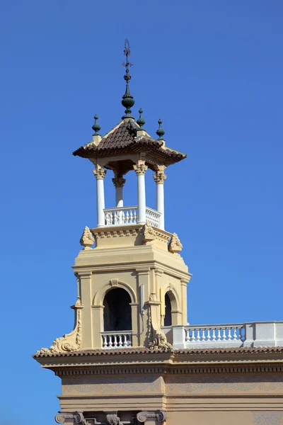 Baroque tower on blue sky — Stock Photo, Image