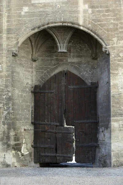 Velmi staré dřevěné dveře — Stock fotografie