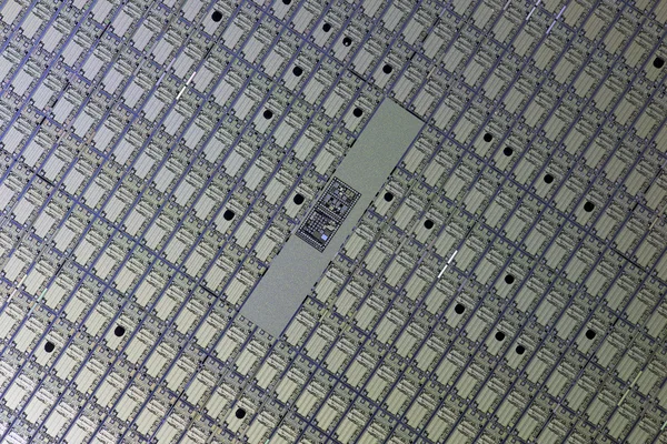 Detalj av en silicon wafer — Stockfoto