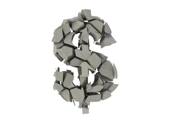 Broken Dollar symbol — Stock Photo, Image