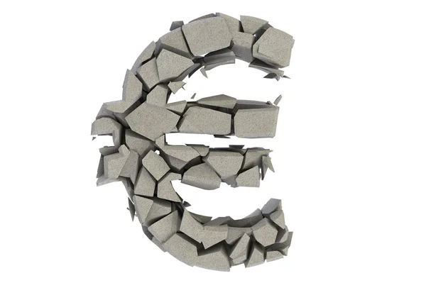 Broken euro symbol — Stock Photo, Image