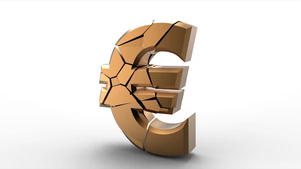 Stock image Broken gold euro symbol