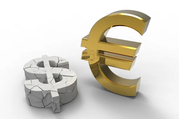 Dollar versus euro — Stockfoto