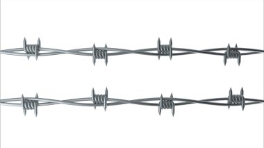 Barbwire computer rendering isolated on white clipart