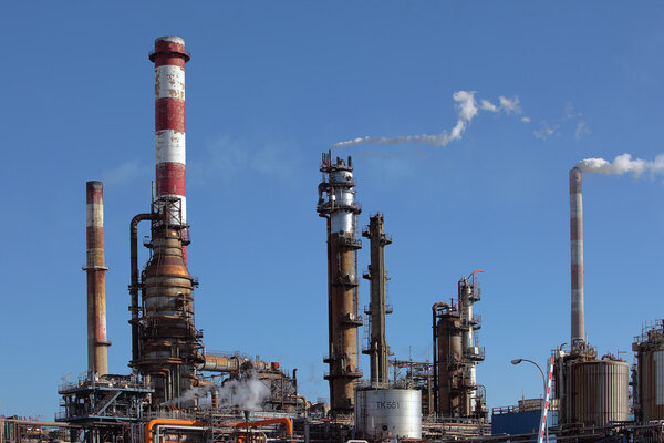 Oil refining facility in Lavera southern France
