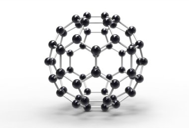 Computer rendering of a C60 fullerene molecule clipart