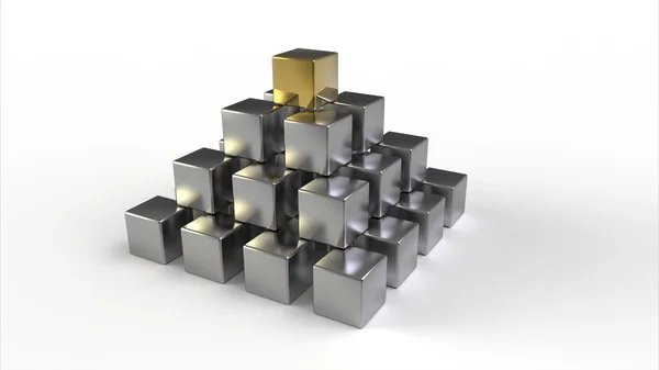 Piramide van kubussen — Stockfoto
