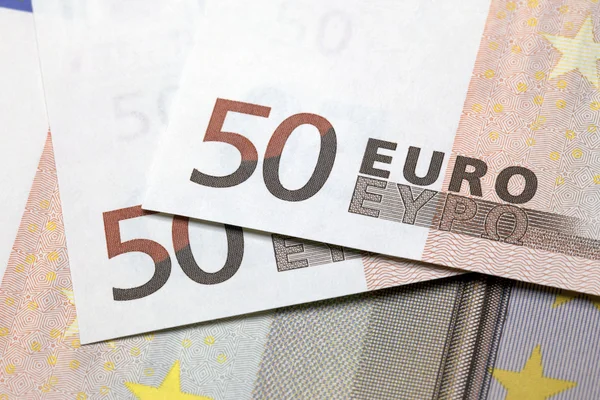 Primer Plano Unos Billetes Euros — Foto de Stock