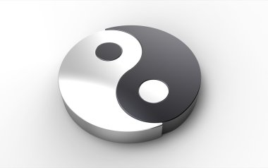 Computer rendering of a Yin Yang symbol clipart