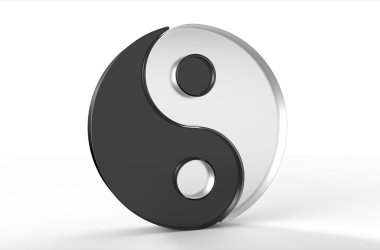 Computer rendering of a Yin Yang symbol clipart