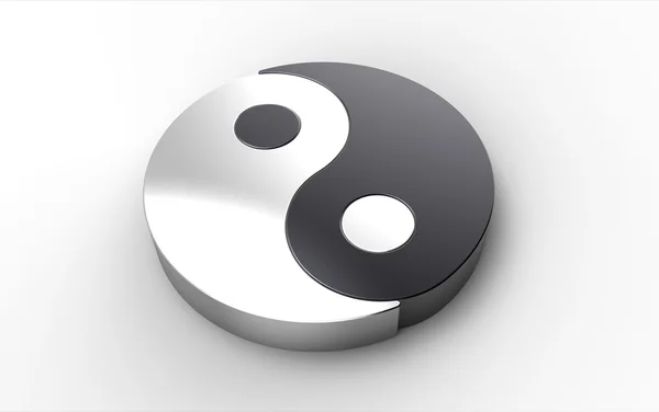 Yin ヤン記号のコンピューターのレンダリング — ストック写真