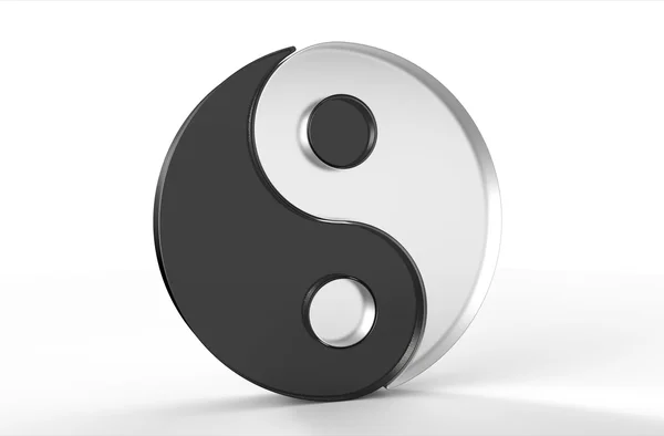 Bilgisayar işleme bir yin yang sembolü — Stok fotoğraf