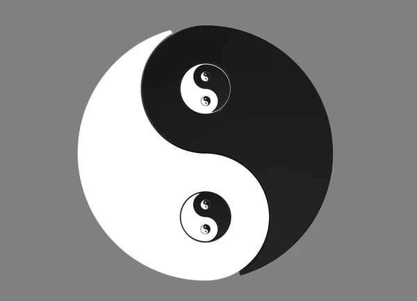 Rekursiv yin yang symbol Royaltyfria Stockfoton