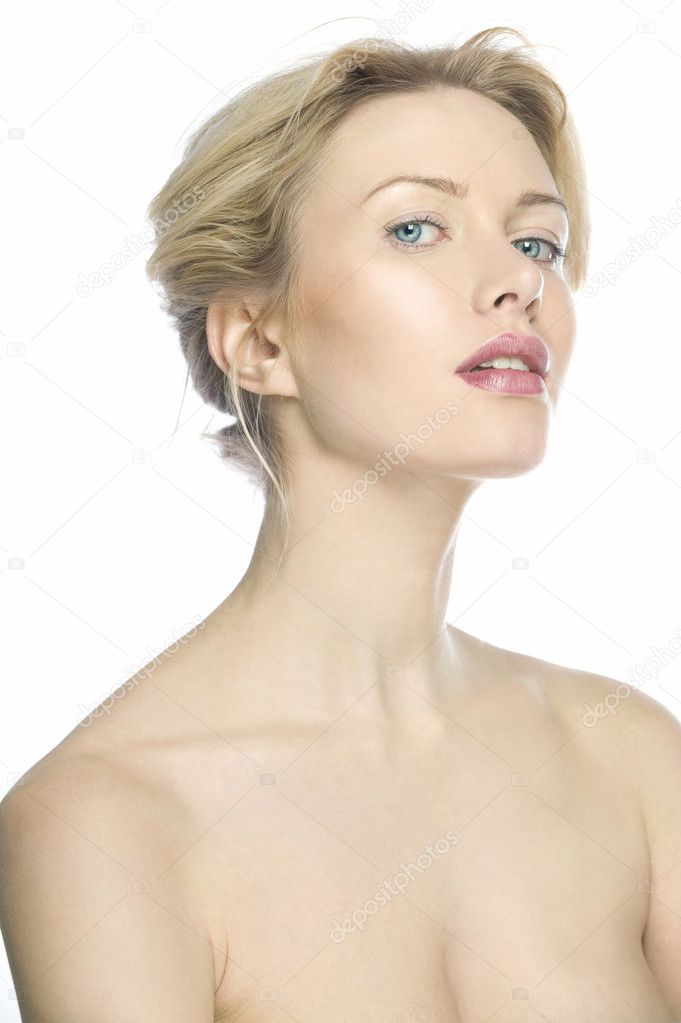 Natural beauty women in white background