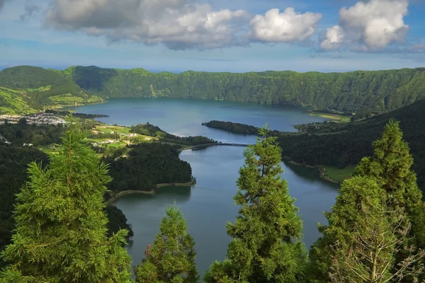 Mirador Vista do Rei en Sete Cidades, San Miguel, Azores — Foto de Stock