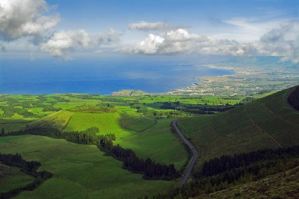 Punkt widokowy na północ od Pico zrobić Carvão, San Miguel, Azory — Zdjęcie stockowe