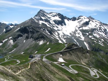 Grossglockner mountain in summer, one of the most famous alpine roads in Austria clipart