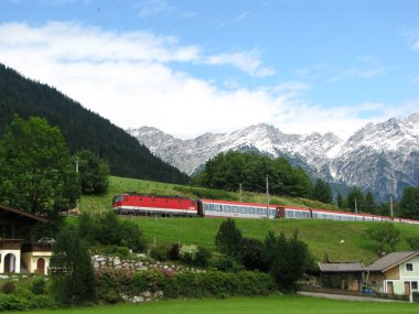 Train in Alps clipart