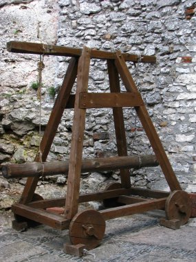 Old medieval siege engine, used to break city walls or fortifications clipart