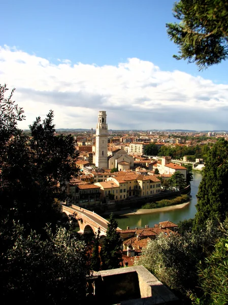 Vista Para Catedral Verona Rio Adige — Fotografia de Stock