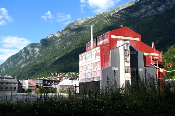 Fábrica Industrial Abandonada Odda Noruega Condado Hordaland — Fotografia de Stock
