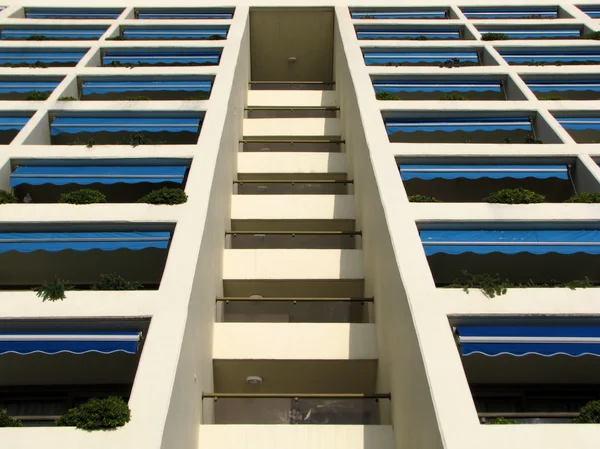 stock image Facade of a tall hotel building.