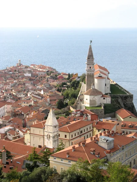 stock image Piran panoramic view, Slovenia