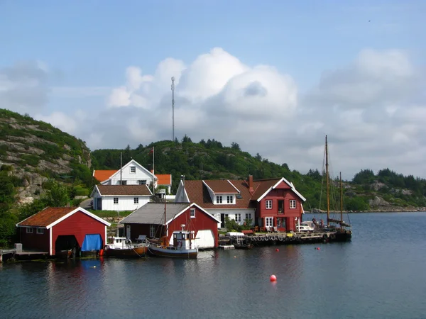 Porto tranquilo na Noruega — Fotografia de Stock