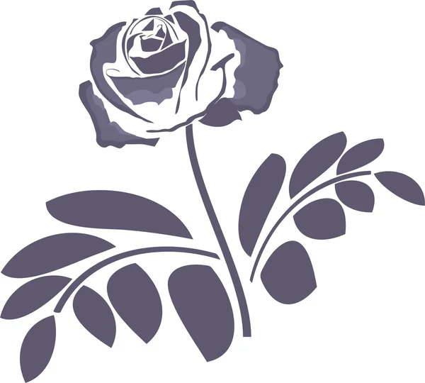 Grand Bouton Rose Illustration Vectorielle Abstraction — Image vectorielle