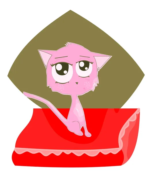 Gatito rosa — Archivo Imágenes Vectoriales