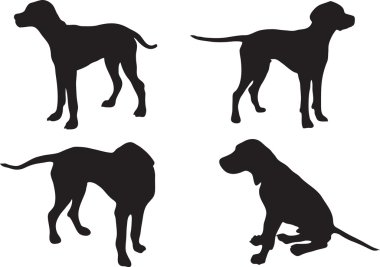 Set icon of a dog, pointer, vector clipart