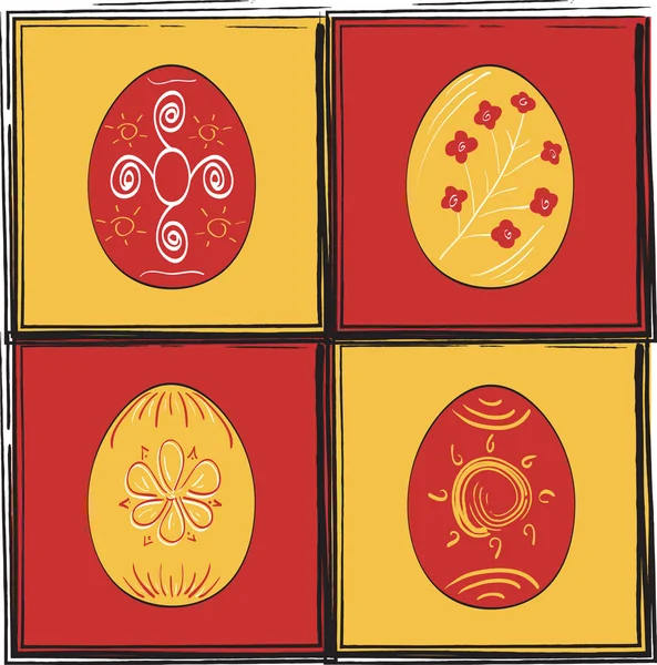 Icon set of Easter eggs — Stock Vector