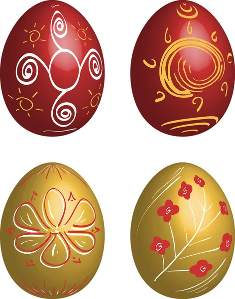 復活祭の卵のアイコンを設定 — ストックベクタ