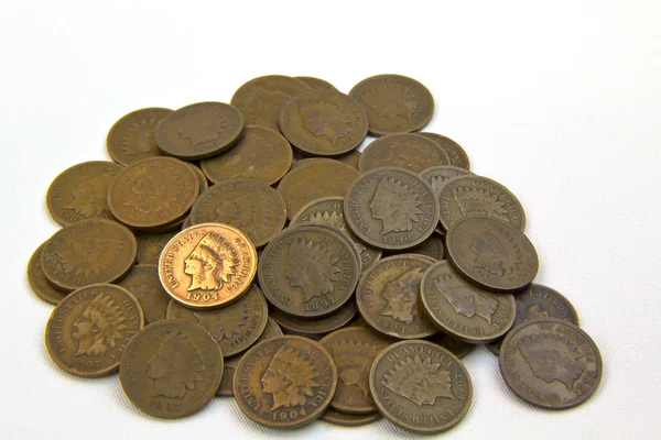 American Indian Head Pennies — Stock Photo, Image