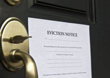 Eviction Notice Letter on Front Door clipart