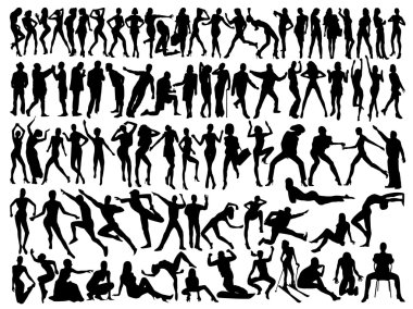 Vector silhouettes of