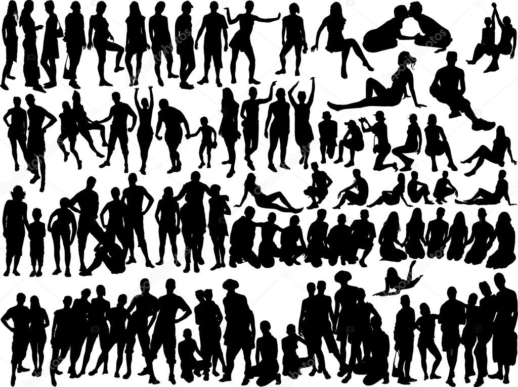 Vector silhouettes of