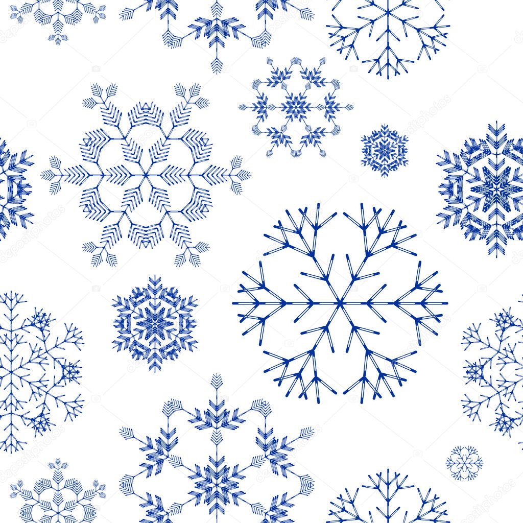 Seamless pattern, snowflakes