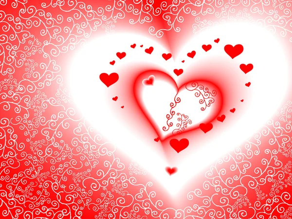 バレンタインの日カード, ベクトル, ロマンチックな心 — ストックベクタ
