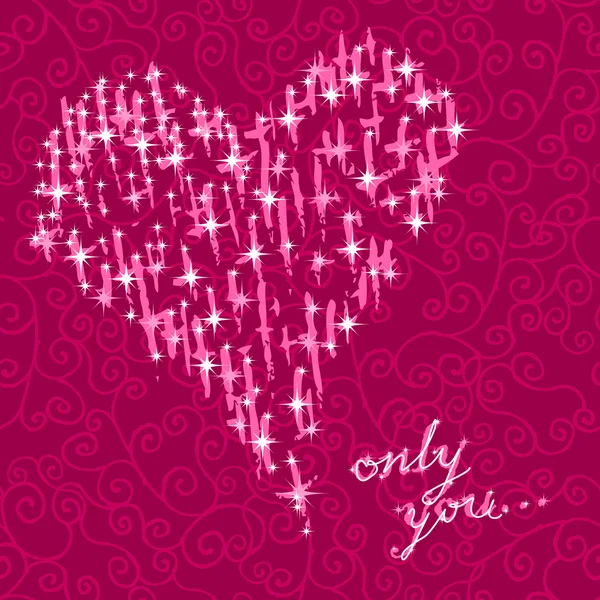 Valentinsdag kort, vektor, romantisk hjerte – Stock-vektor