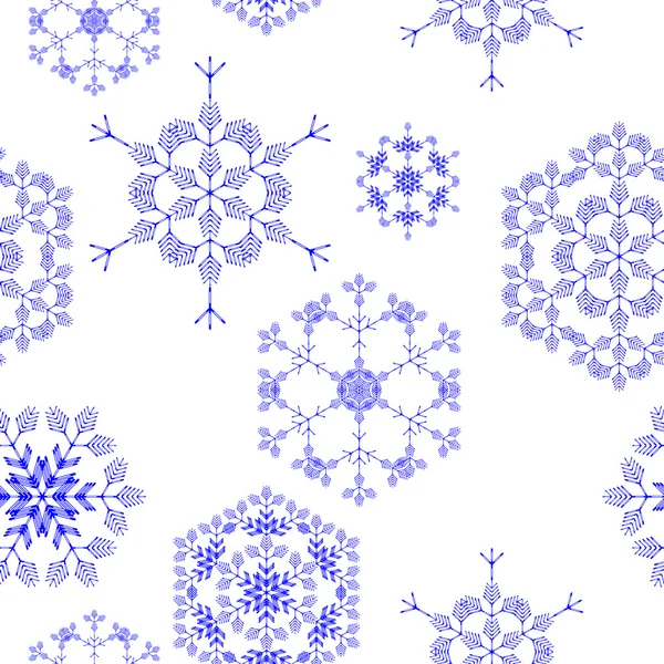 Bezešvé pattern, sněhové vločky — Stockový vektor