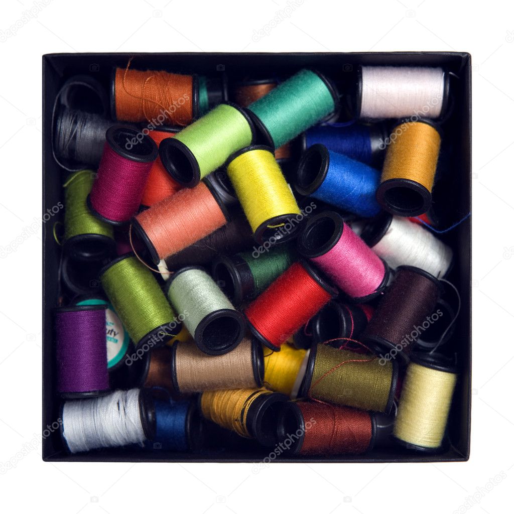 Box full of colourfull sewings