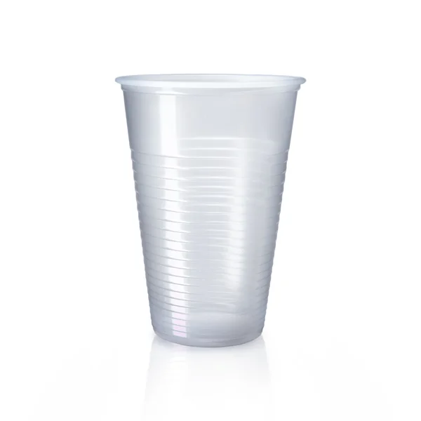 Taza de plástico transparente — Foto de Stock