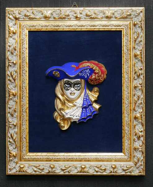 Venezianische Maske im Rahmen — Stockfoto