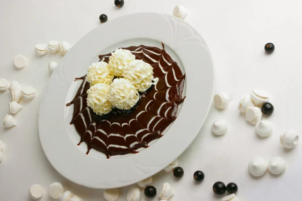 Cottage cheese mousse with chocolate — Stock Photo, Image